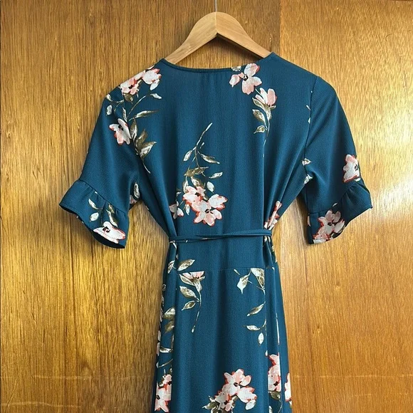 Lulus Floral Green Maxi Dress XS - Picture 7 of 9